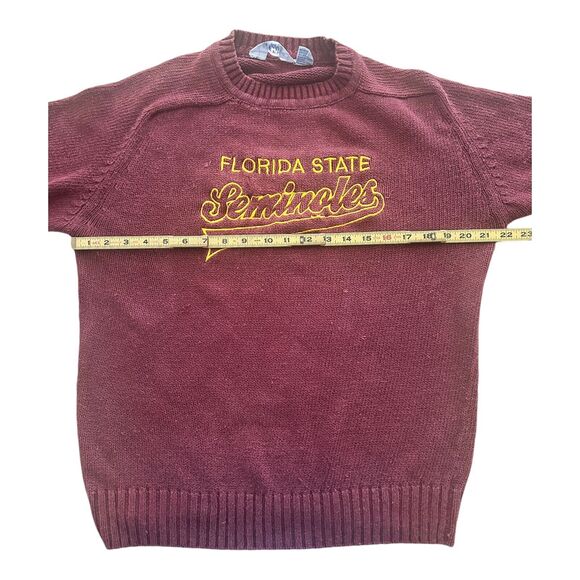 VTG 70’s 80’s Men's Logo 7 Florida State Seminoles FSU Garnet L Sweater Spellout - Picture 4 of 5
